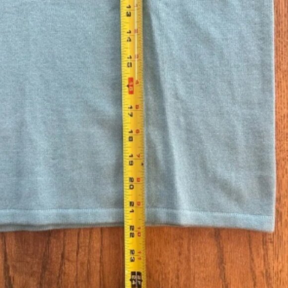 Precious Fibers 100% Cashmere Short Sleeve Top Vintage Blue Size Medium Soft - Picture 4 of 6
